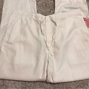 Havanera Ivory Linen Blend Pants Size XL NWT